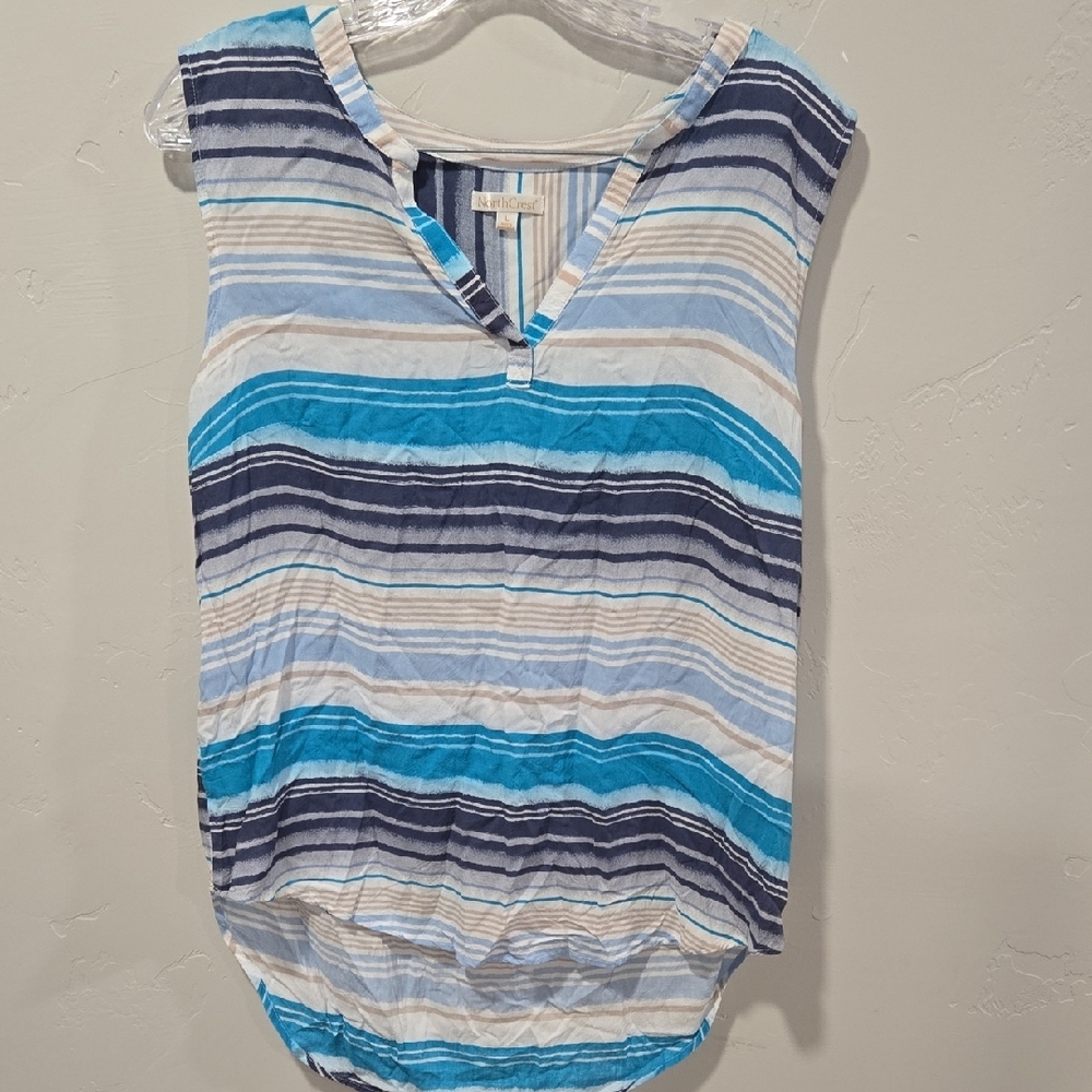 Northcrest Blue Sleeveless Blouse